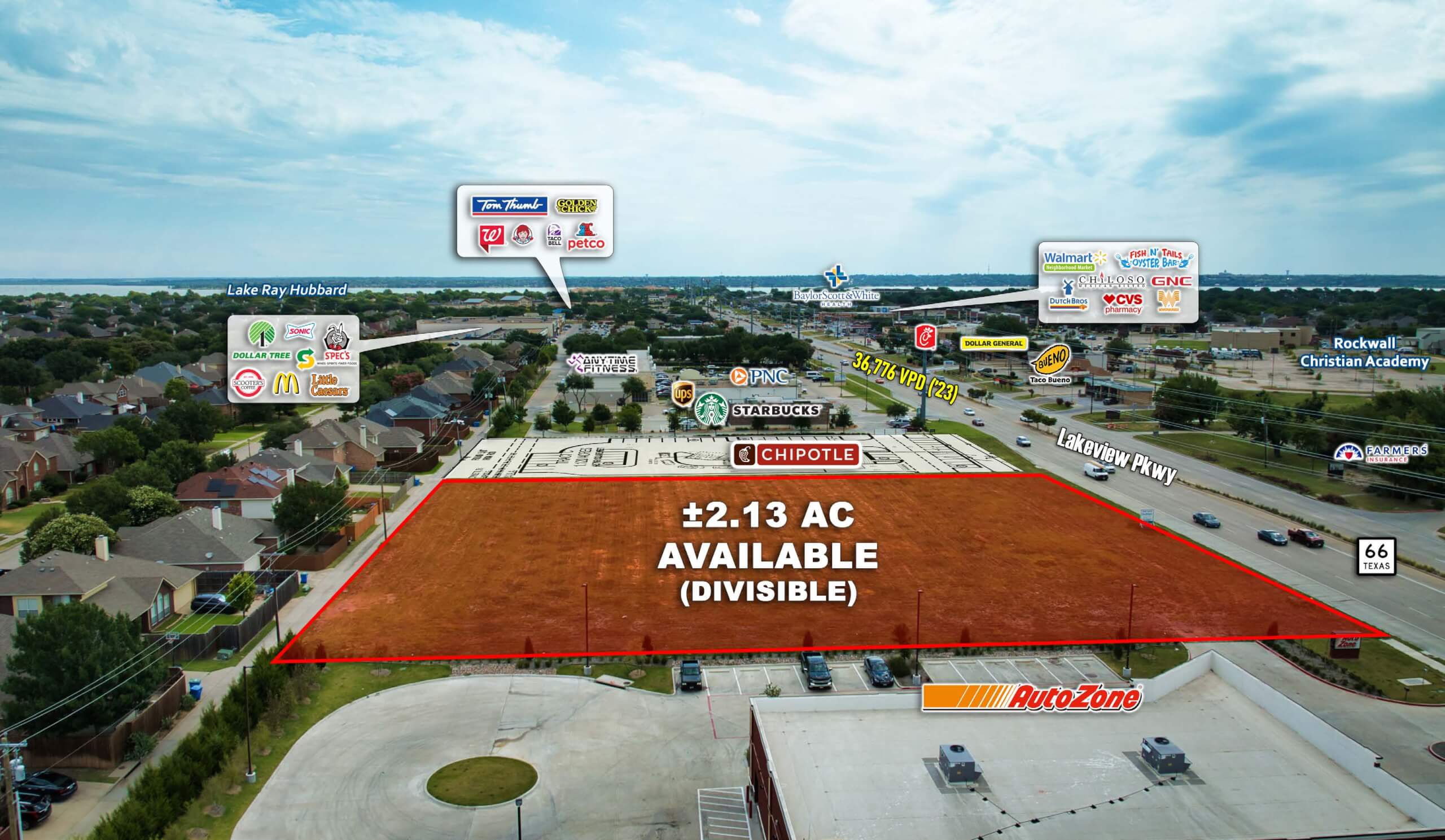 Lakeview Pkwy @ Richmond Dr. - 2.337 Acres Available — 8101 Lakeview Pkwy, Rowlett, TX
