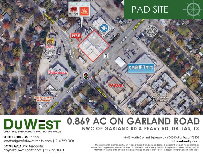 Garland Rd Pad Sites — NWC of Garland Rd & Peavy Rd, Dallas, TX