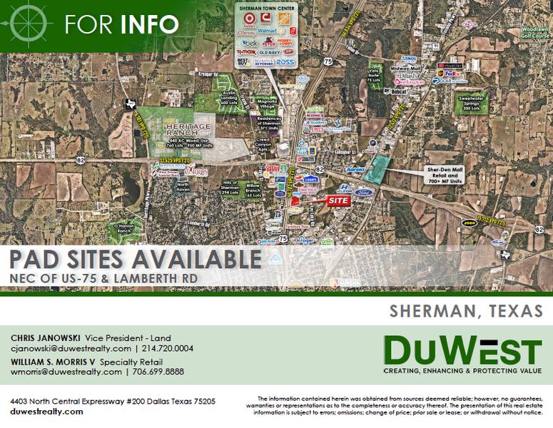 US-75 & Lamberth Rd Pads — NEC US-75 & Lamberth Rd, Sherman, TX
