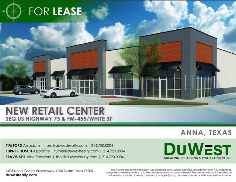 Anna Retail Center — SEQ US HWY 75 & FM455, Anna, TX