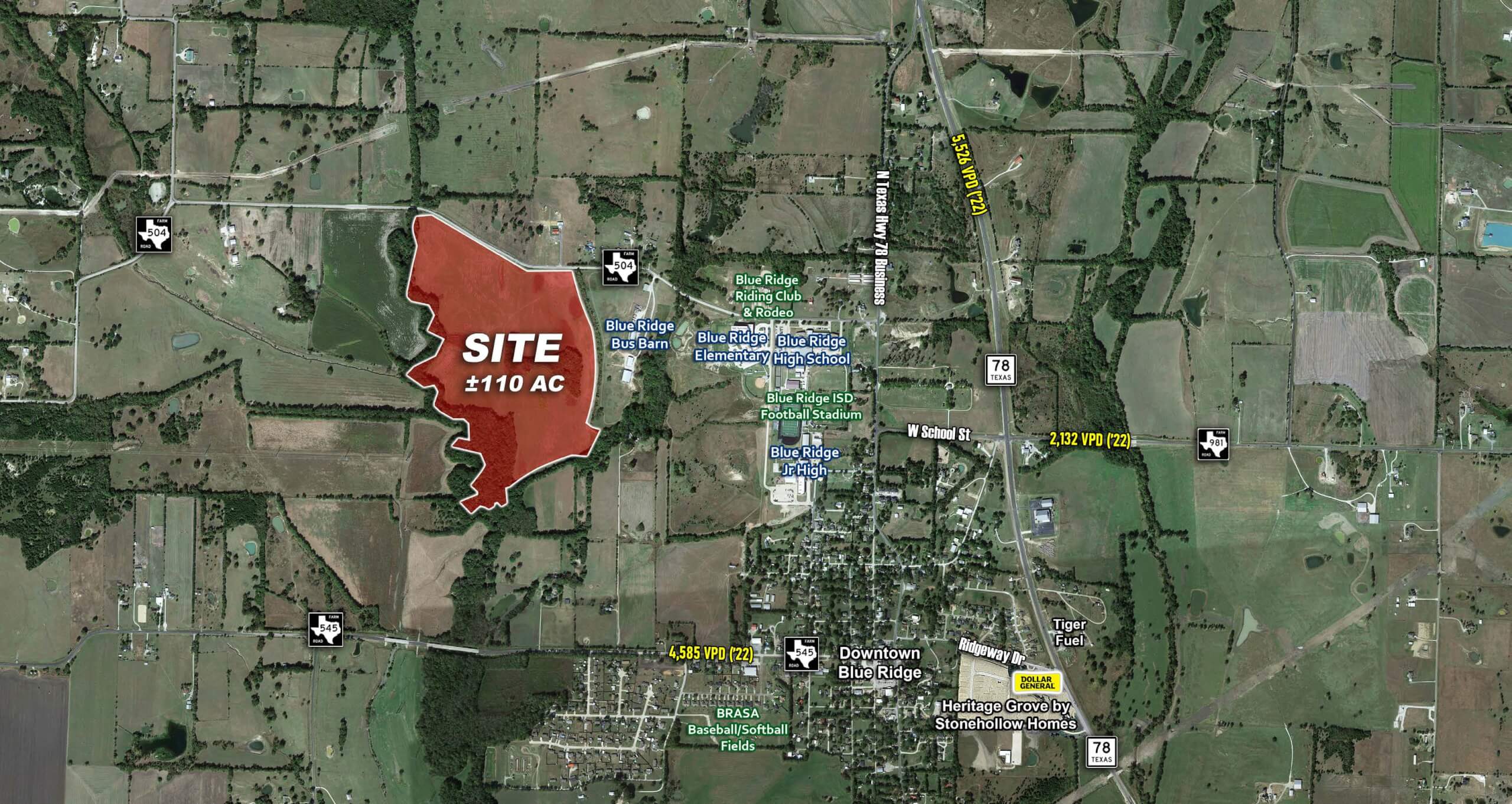 110 AC of Flood in Blue Ridge’s ETJ | Blue Ridge, TX — CR-504 Blue Ridge, ETJ, TX