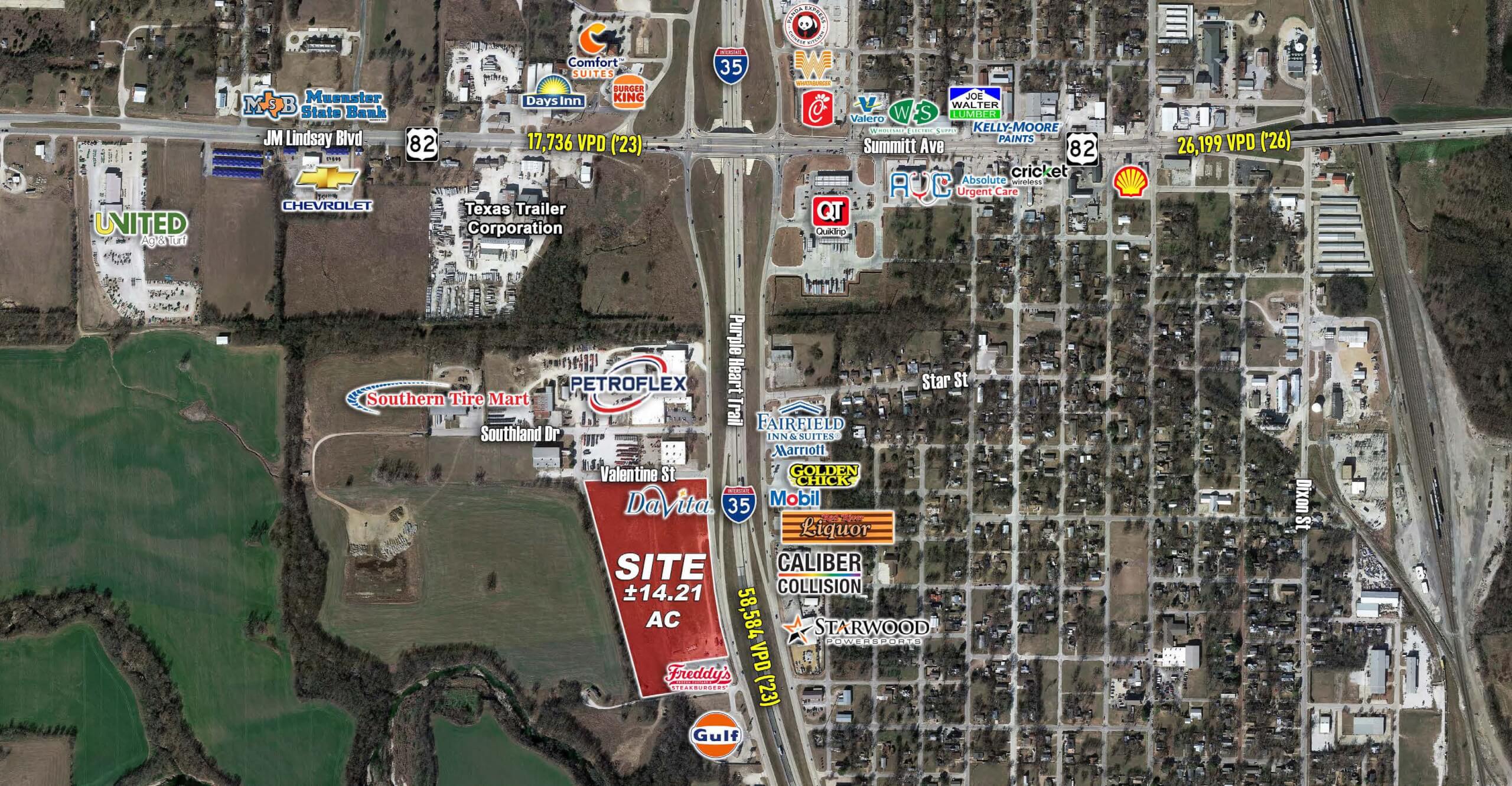 14 Acres on I-35 and Valentine | Gainesville, TX — 2027 I-35 Frontage Rd, Gainesville, TX