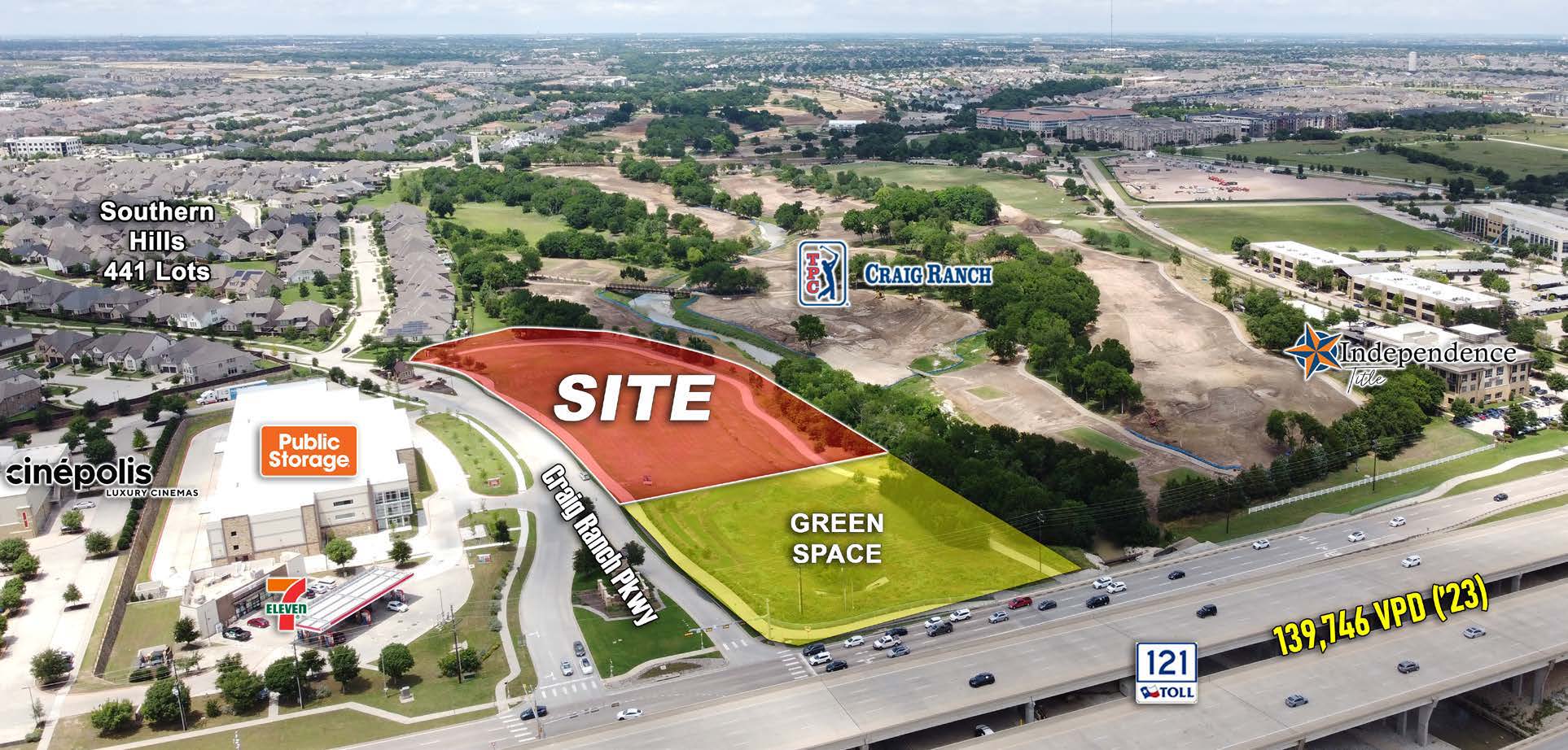 Land Overlooking TPC Craig Ranch, Hwy 121 — 7209 Craig Ranch Pkwy, McKinney, TX photo 3