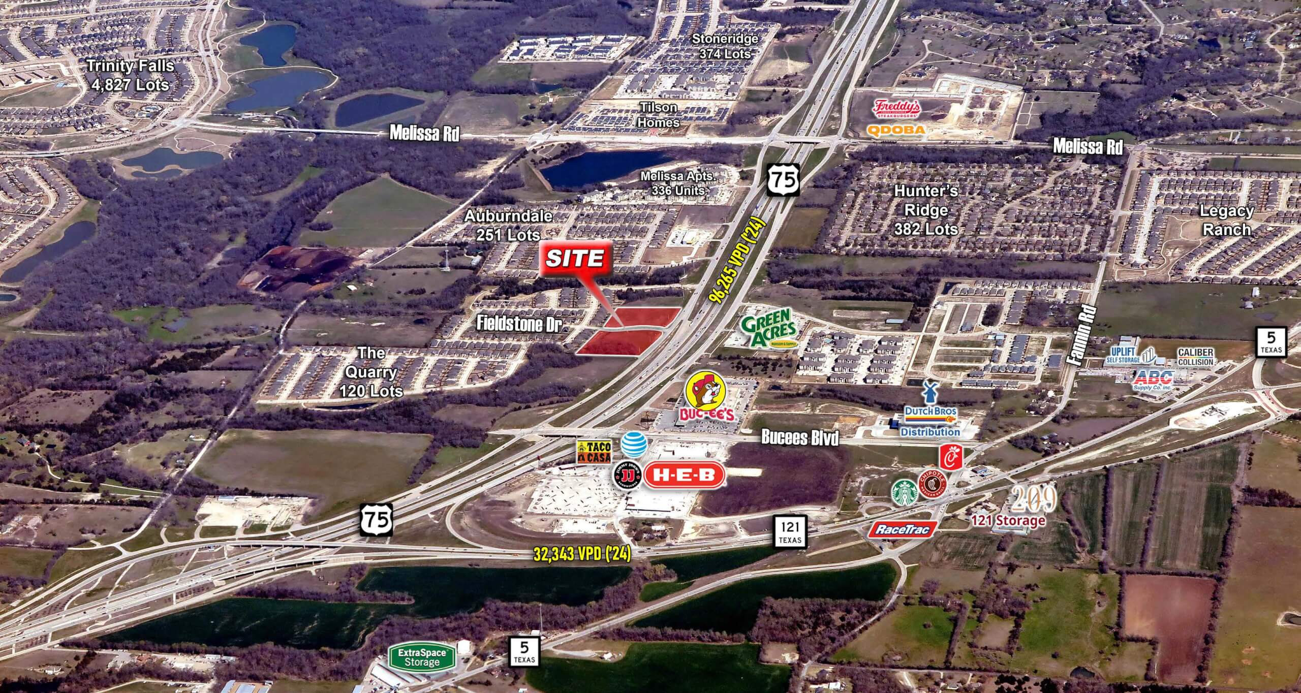 Pad Sites Fronting US 75 - Melissa, TX — 1814 Central Expressway, Melissa, TX, 75454