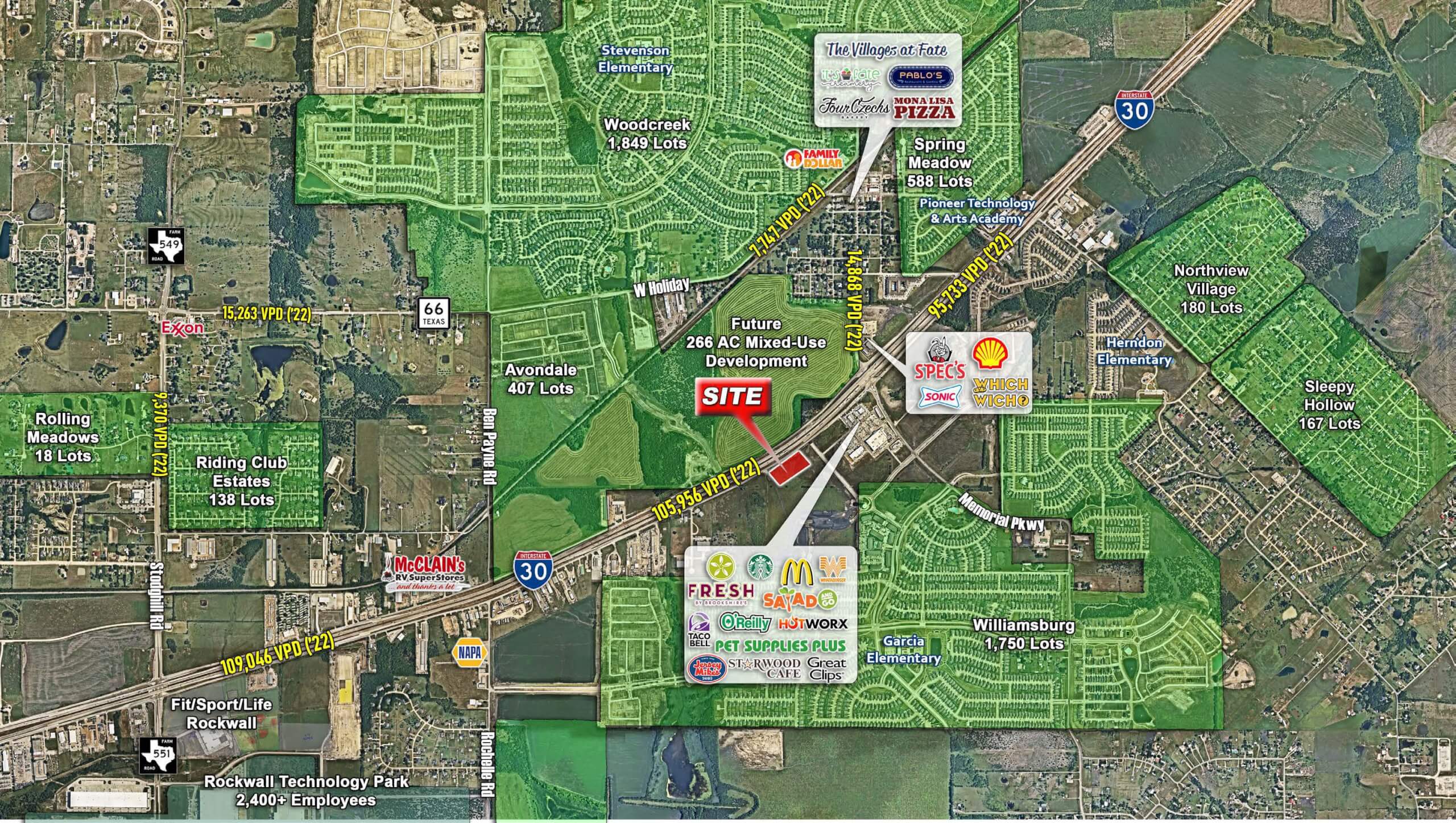 I-30 Frontage Pad Sites | SWQ I-30 & Memorial Parkway — 4970 I-30, Fate, TX, 75189 photo 2