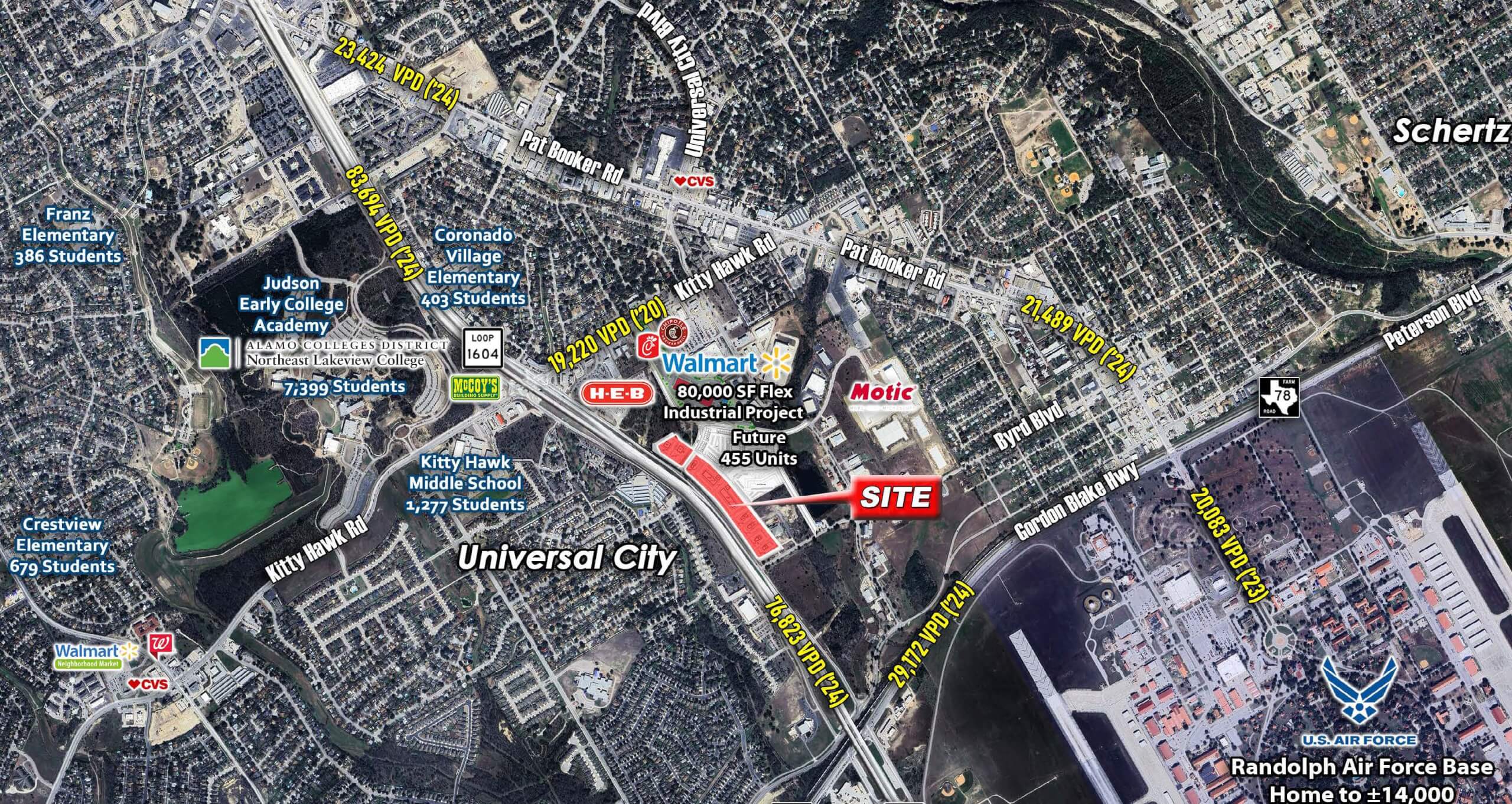 Pad Sites Available | Universal City, TX — East Loop 1604 North, Universal City, TX, 78148