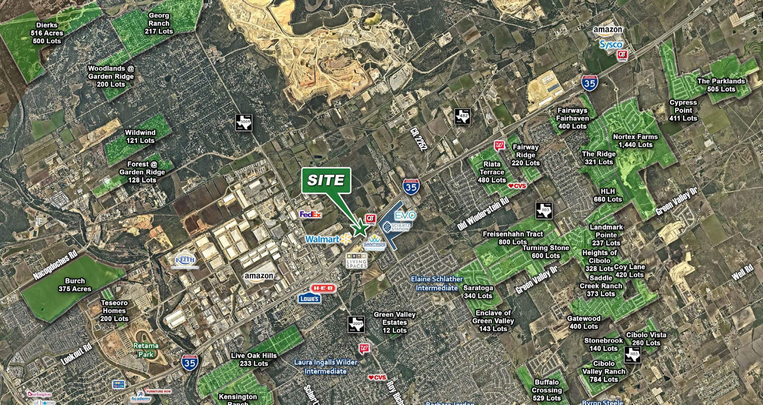 I-35 & Cibolo Valley Retail | Schertz, TX — NWQ of I-35 @ Cibolo Valley Dr, Schertz, TX, 78154