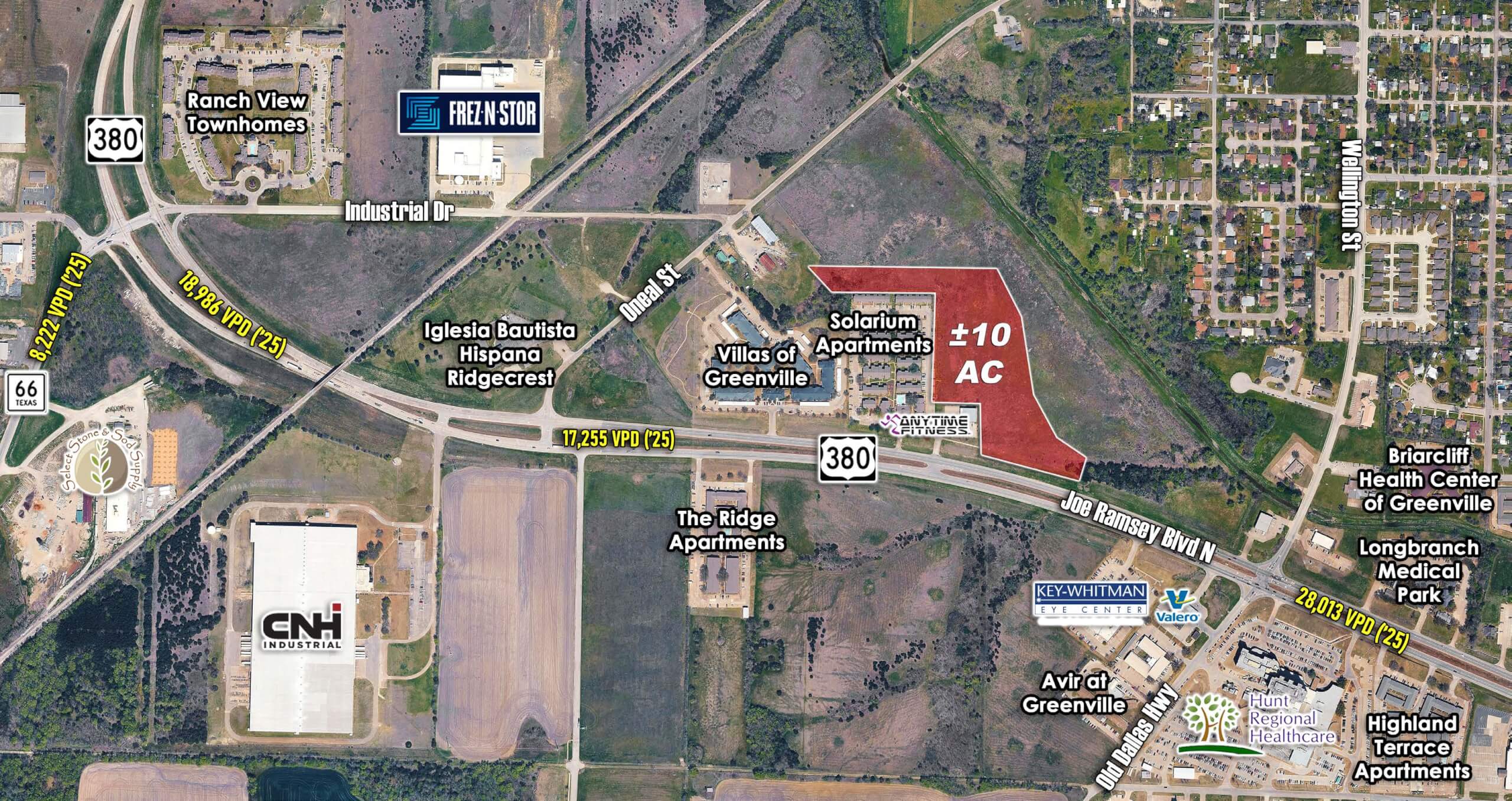 ±10 Acres for Sale |  US-380  — 4800 Joe Ramsey Boulevard East, Greenville, TX, 75401