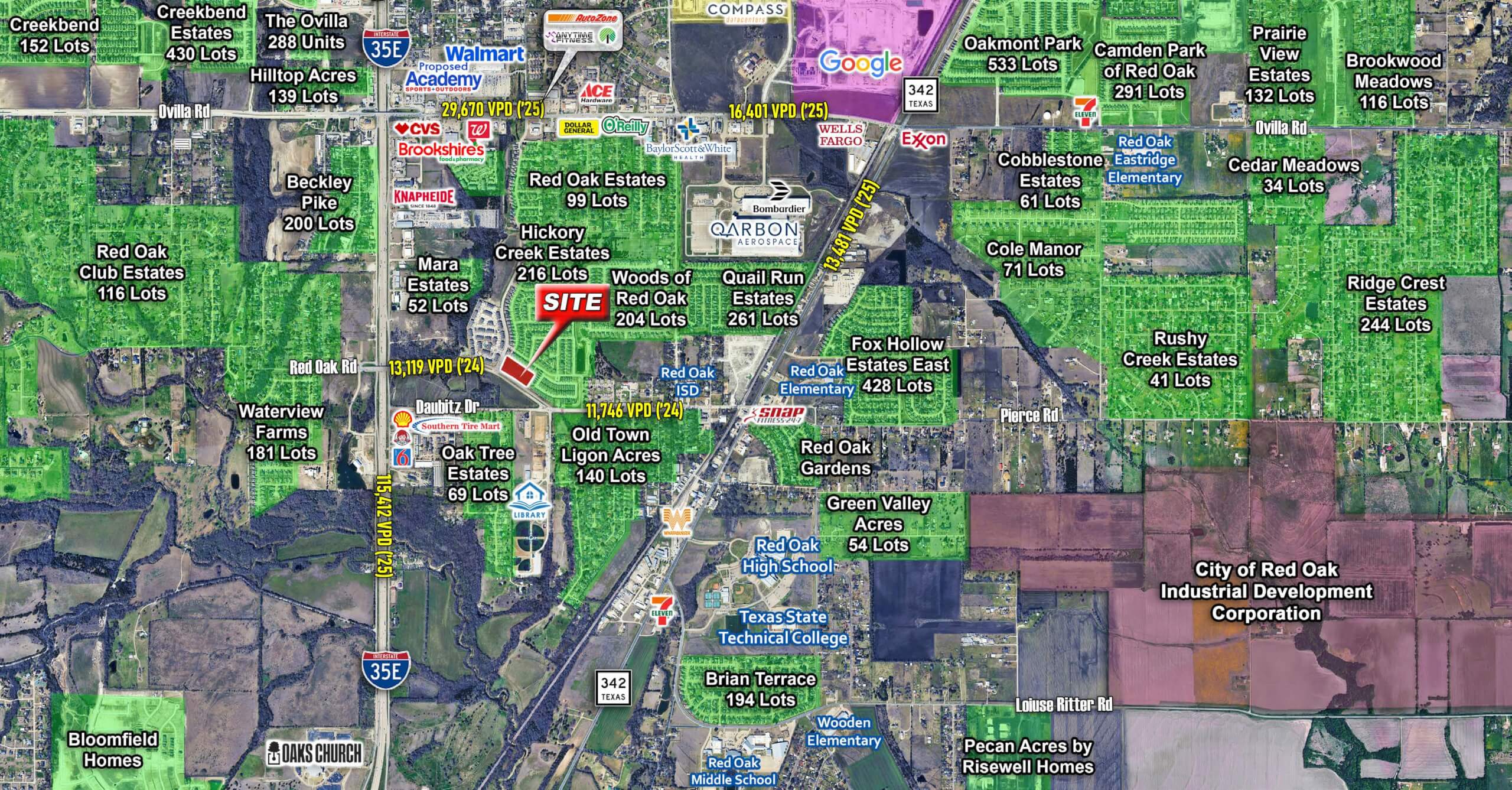Hickory Creek Dr & Red Oak Rd — West Red Oak Road, Red Oak, TX, 75154