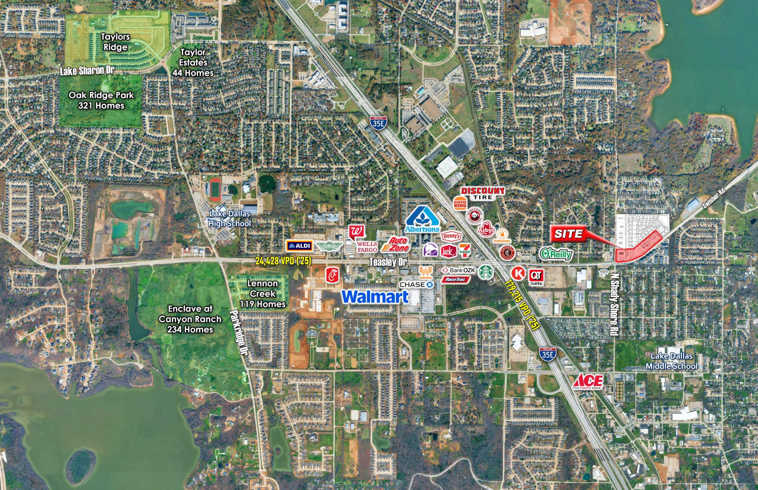 Lake Dallas Retail Land — 245 East Swisher Road, Lake Dallas, TX, 75065