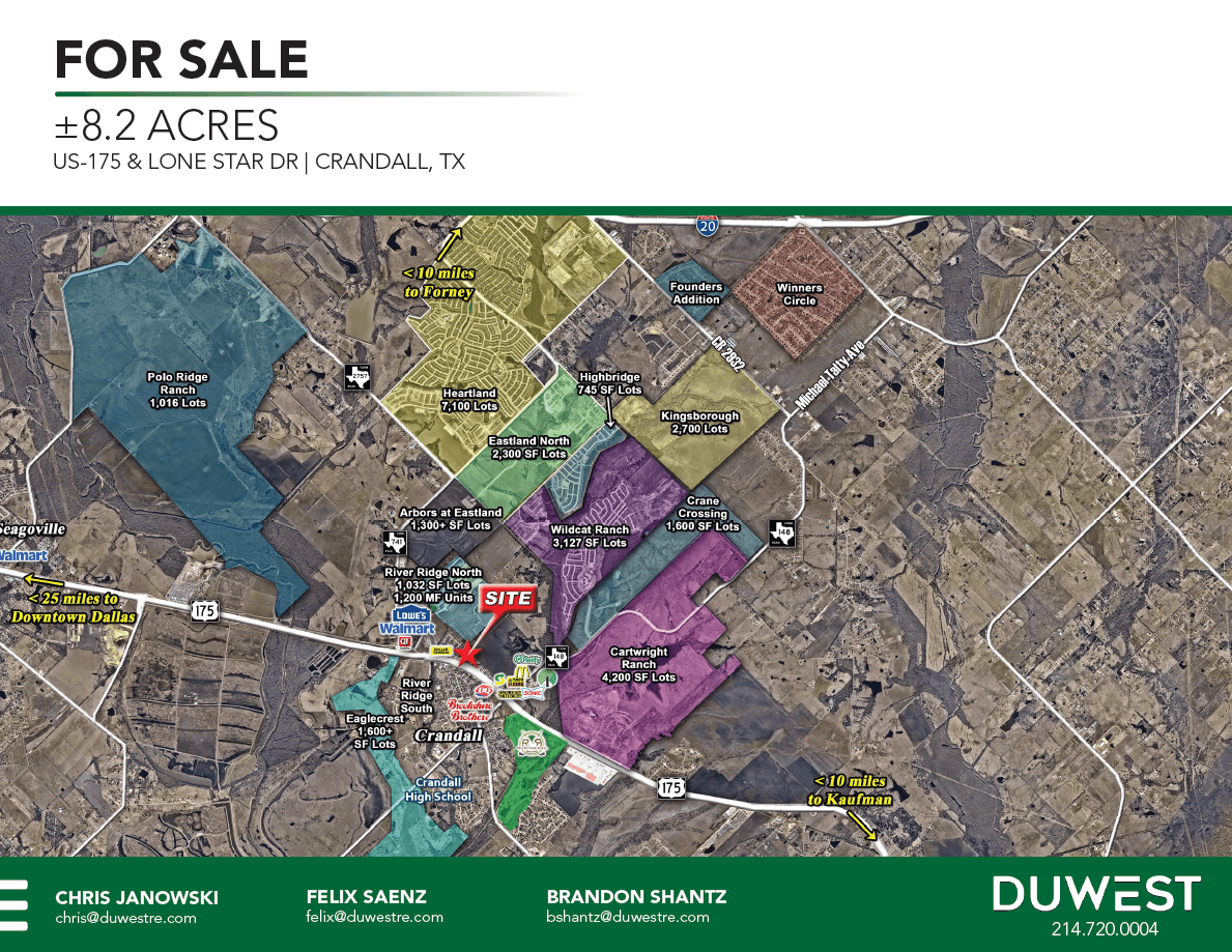 8.2 Acres on Hwy 175 — 1015 US Route 175, Crandall, TX, 75114